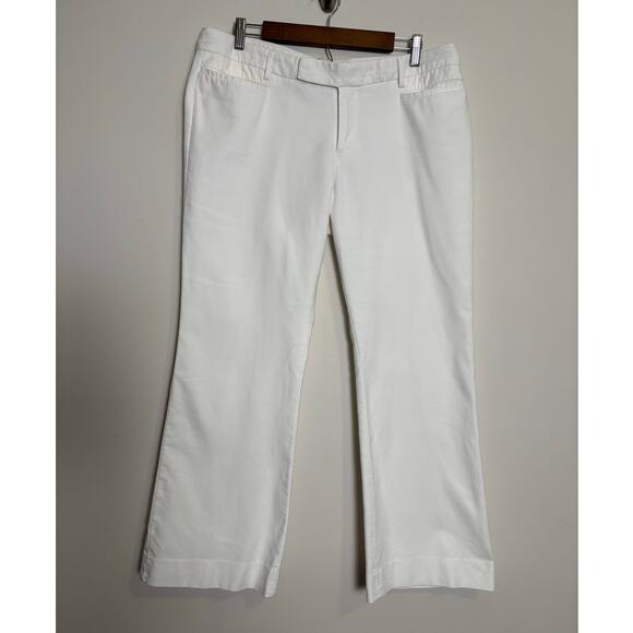 Gap Modern Boot Cut Mid Rise White Cotton Pants Size 12 Ankle Length Coastal Y2K - Picture 1 of 9